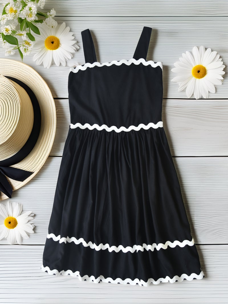 Sleeveless Tiered Dress for Girls - Black